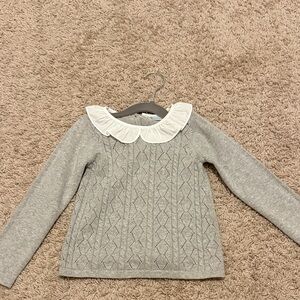 Edgehill Collection Toddler Gray Sweater with White Collar